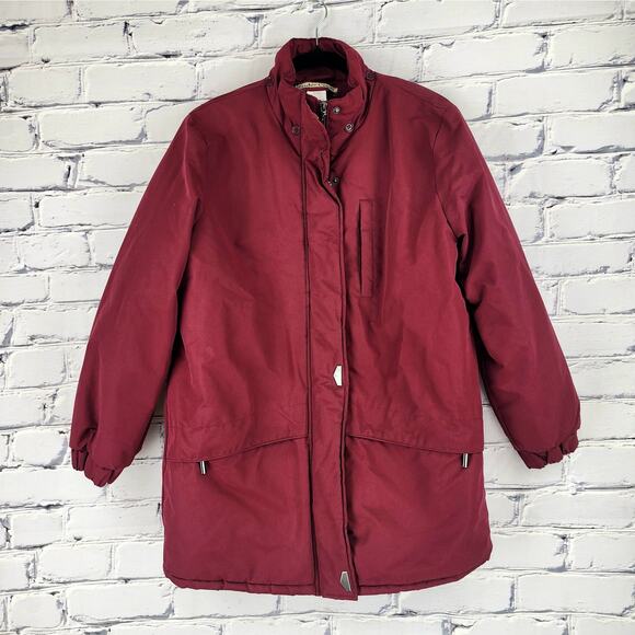 Tudor Court Jackets & Blazers - Tudor Court Puffer Jacket Womens M Red Warm full Zip Insulated winter outdoors
